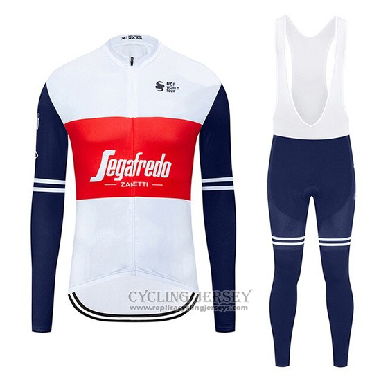 2020 Cycling Jersey Segafredo Zanetti White Red Long Sleeve And Bib Tight